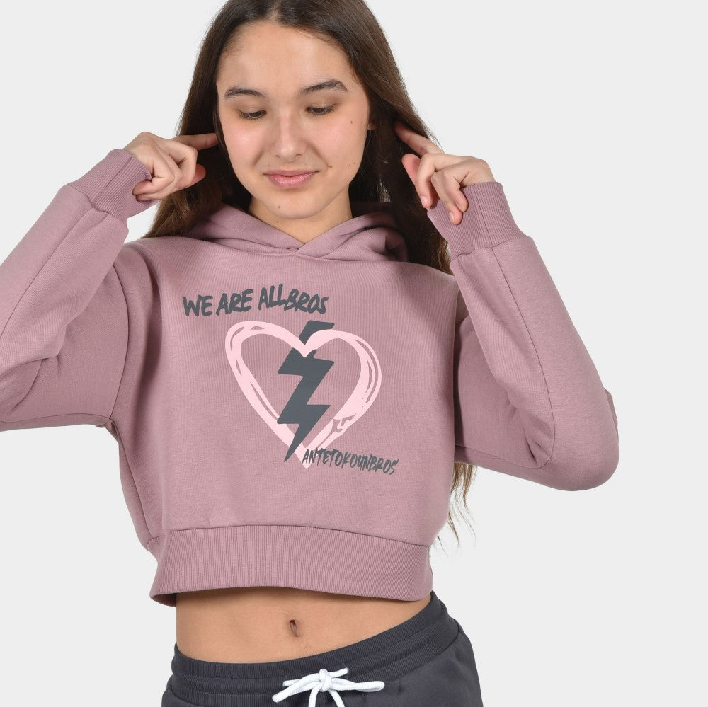 Kids' Crop Top Hoodie Heart