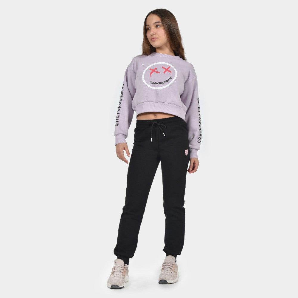 Kids' Crop Top Sweatshirt Smiley