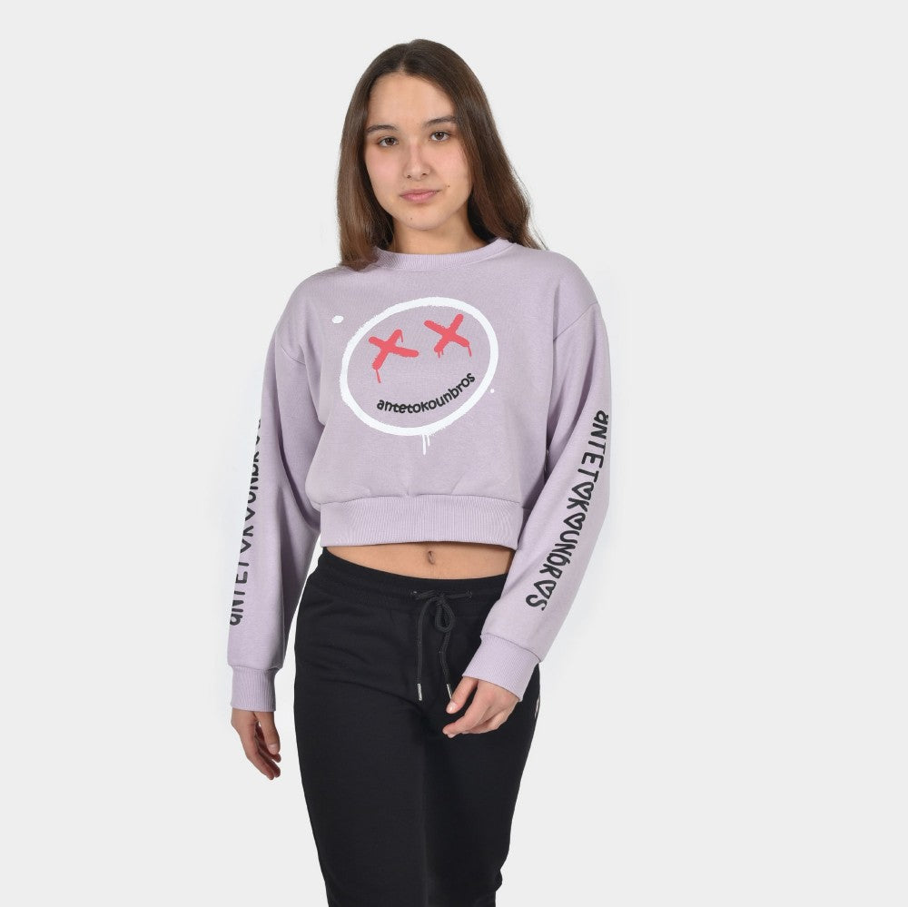 Kids' Crop Top Sweatshirt Smiley