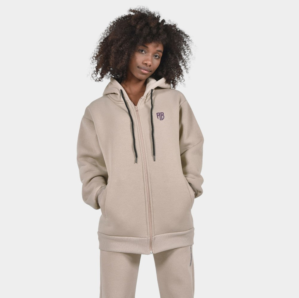 Women's Loose Fit Full Zip Hoodie Reverse